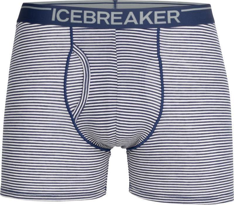 Merino 150 Anatomica Boxers with Fly - Mens - royal navy / snow - stripe 1