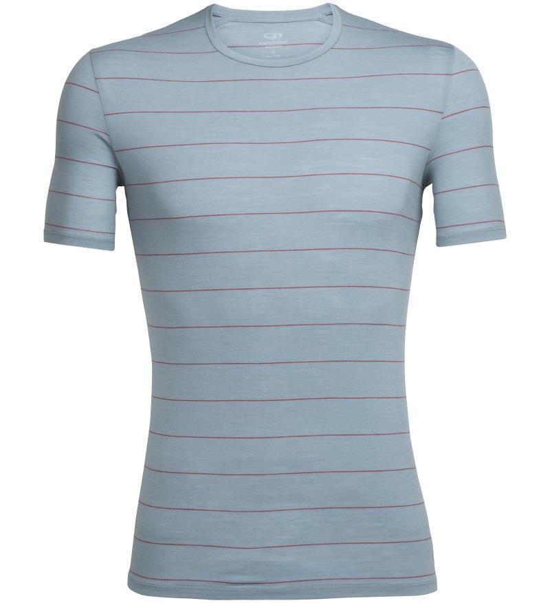 Merino 150 Anatomica SS Crewe - Mens - Vapour / Vintage Red - Stripe 1