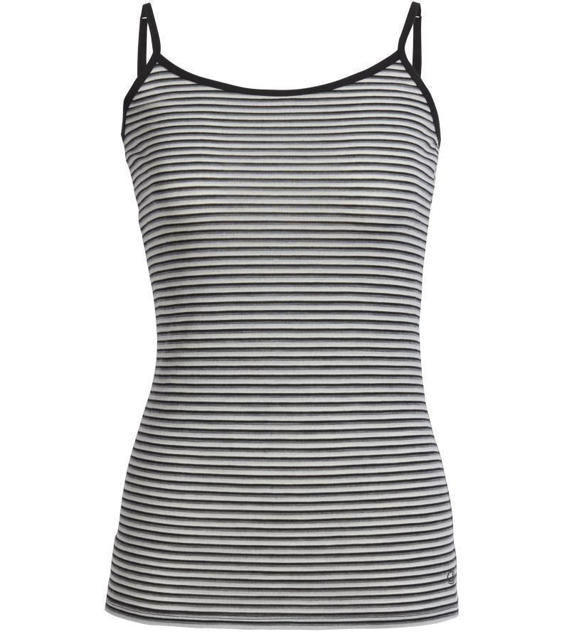 Merino 150 Siren Cami - Black / Snow - Stripe 1