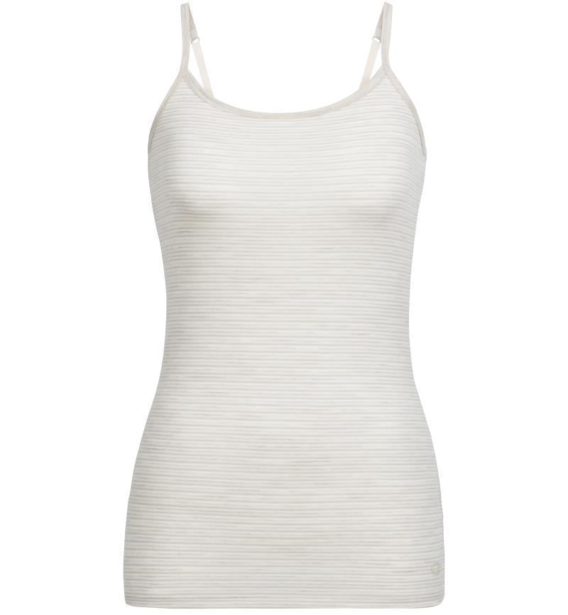 Merino 150 Siren Cami - Fawn Heather / Snow - Stripe 1