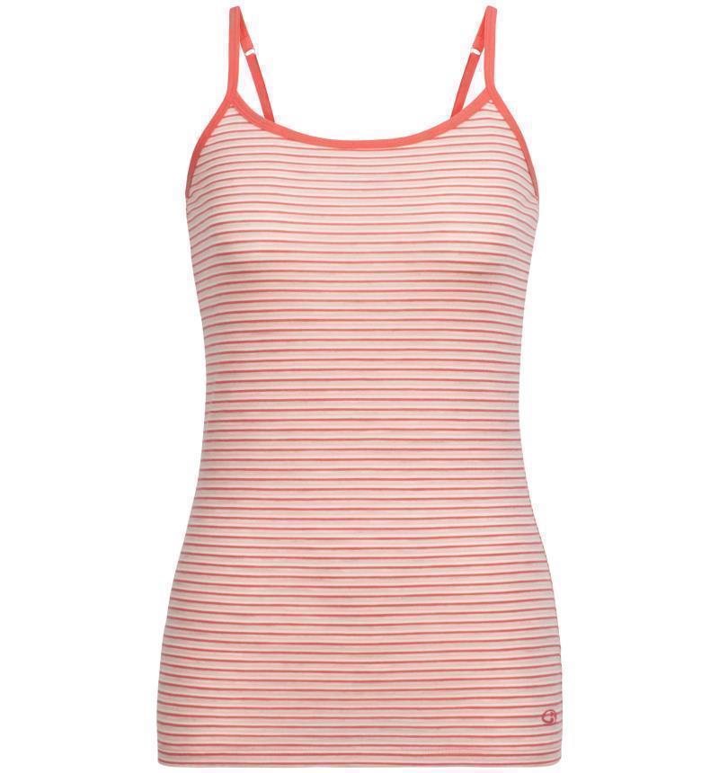 Merino 150 Siren Cami - Poppy Red / Snow - Stripe 1