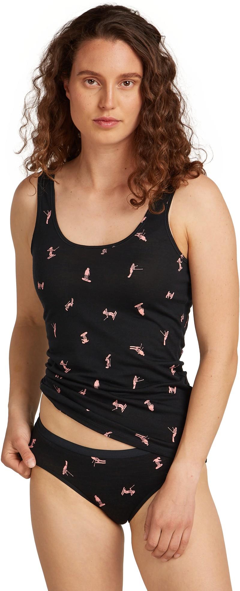 Merino 150 Siren Hipkini - Snow Day - Womens - black / acid pink / aop 1