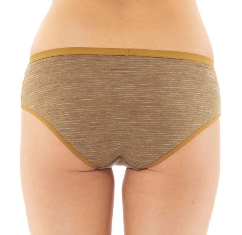 Merino 150 Siren Hipkini - Womens - curry / gridstone - stripe 1