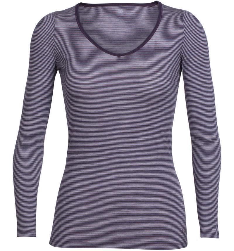 Merino 150 Siren LS Sweetheart - Womens - eggplant / silk heather - stripe 1