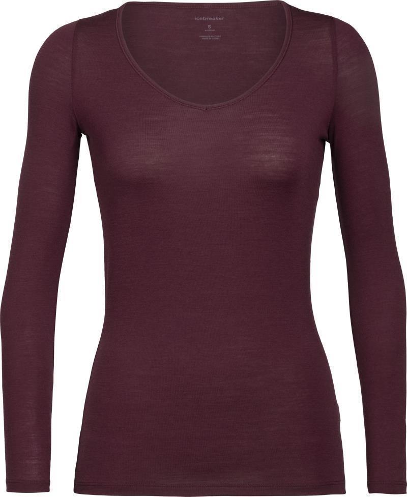 Merino 150 Siren LS Sweetheart - Womens - redwood 1