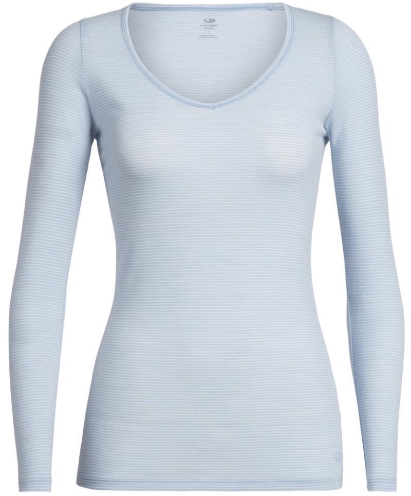 Merino 150 Siren LS Sweetheart - Womens - sky / snow - stripe 1