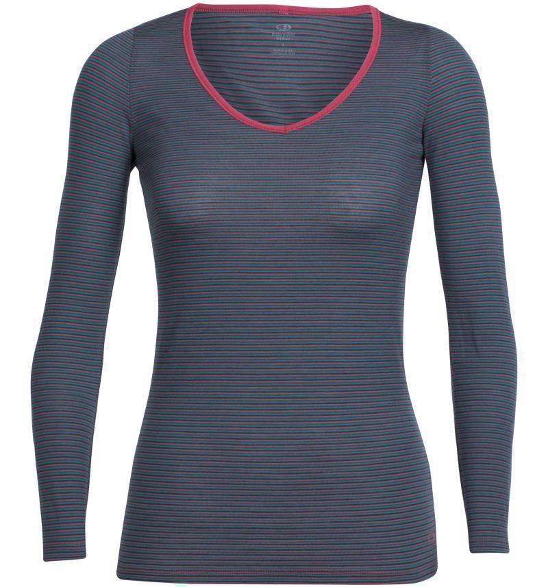 Merino 150 Siren LS Sweetheart - Womens - wild rose / harmony - stripe 1
