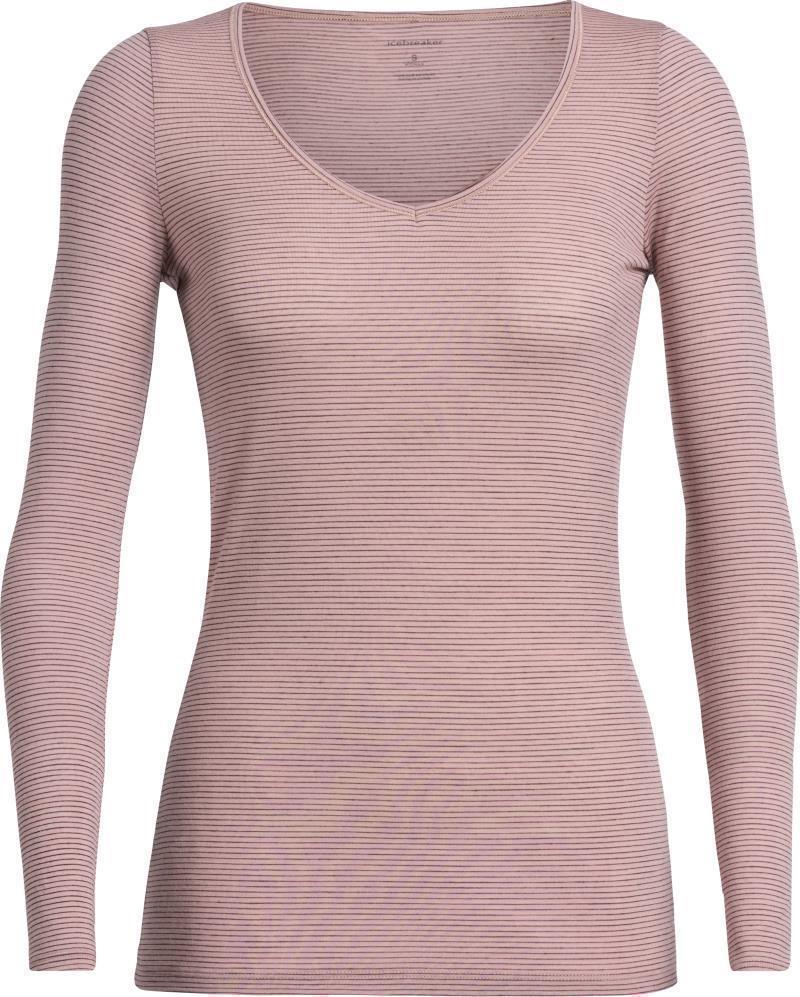Merino 150 Siren LS Sweetheart - Womens - wood rose - stripe 1