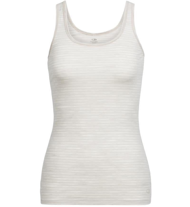 Merino 150 Siren Tank - Womens - fawn heather / snow - stripe 1