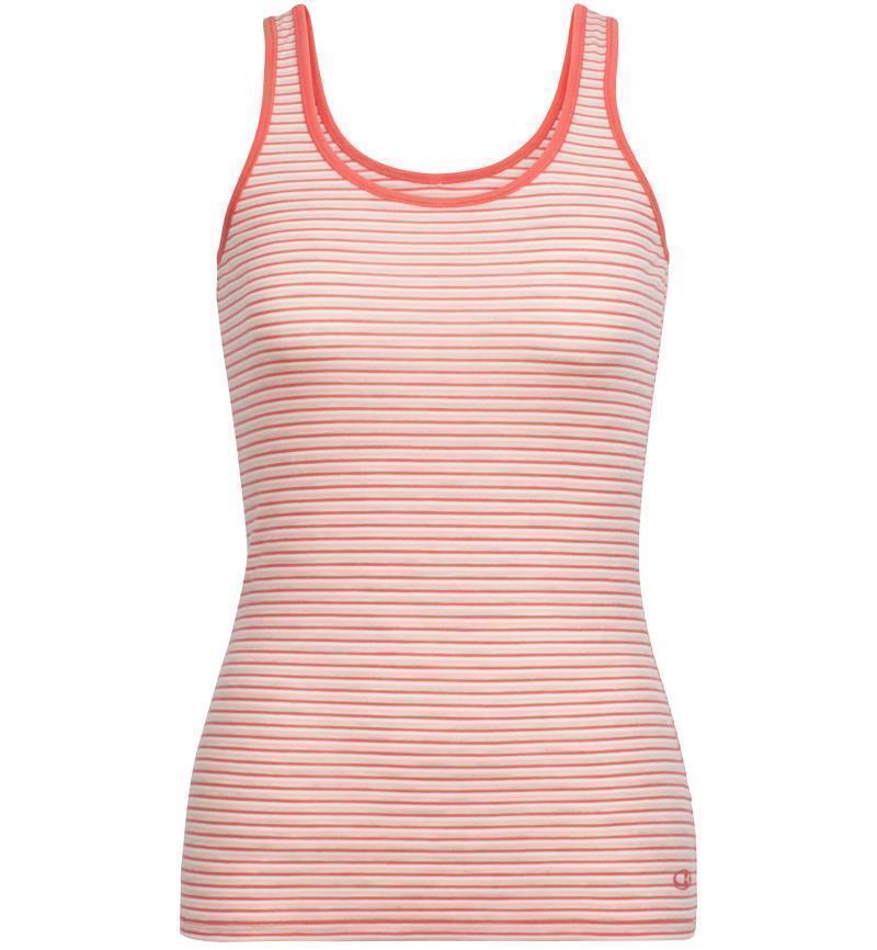 Merino 150 Siren Tank - Womens - poppy red / snow - stripe 1