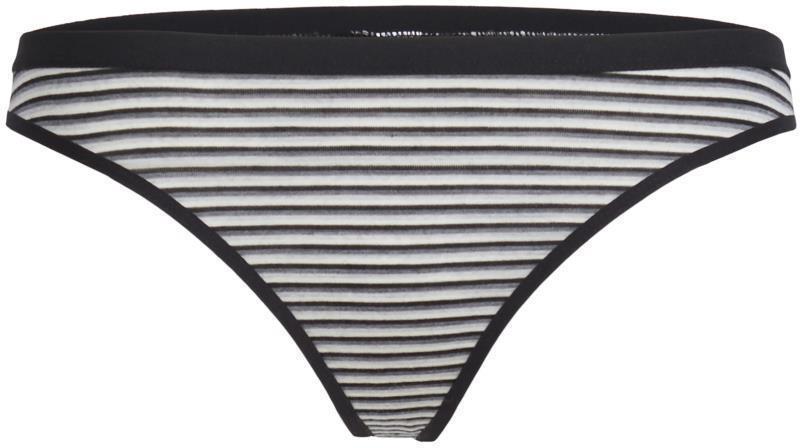 Merino 150 Siren Thong - Womens - Black / Snow - Stripe 1