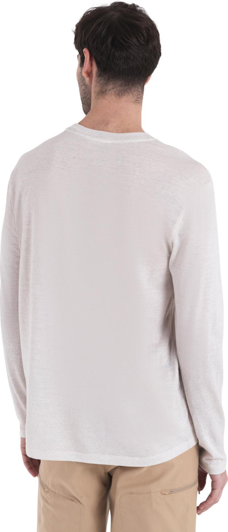 Merino 150 Tech Lite III LS Relaxed Pocket Tee - Mens - ecru heather 1