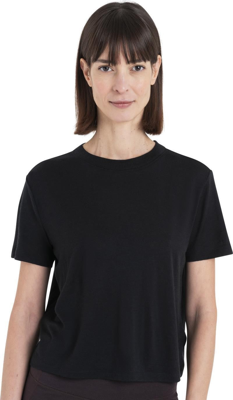 Merino 150 Tech Lite III SS Crop Tee - Womens - black 1