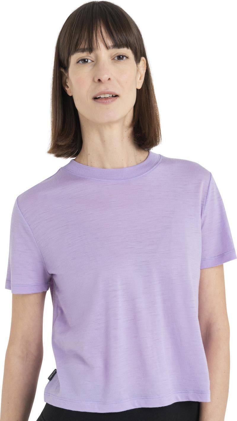 Merino 150 Tech Lite III SS Crop Tee - Womens - purple gaze 1