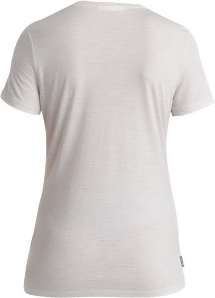 Merino 150 Tech Lite III SS Scoop Tee - Icebreaker Logo Reflections - Womens - Ecru Heather 2
