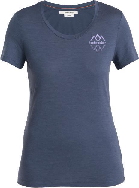 Merino 150 Tech Lite III SS Scoop Tee - Icebreaker Logo Reflections - Womens - Graphite 1
