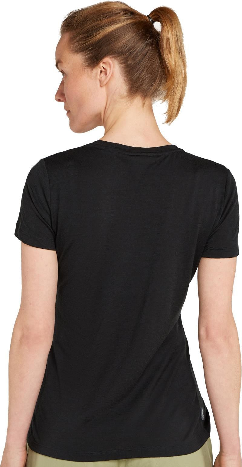 Merino 150 Tech Lite III SS Scoop Tee - Icebreaker Logo Reflections - Womens - black 1