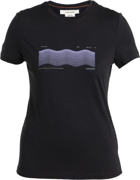 Merino 150 Tech Lite III SS Tee - Contour Waves - Womens - Black 1