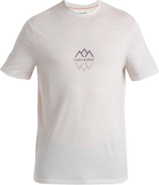 Merino 150 Tech Lite III SS Tee - Icebreaker Logo Reflections - Mens - Ecru Heather 1