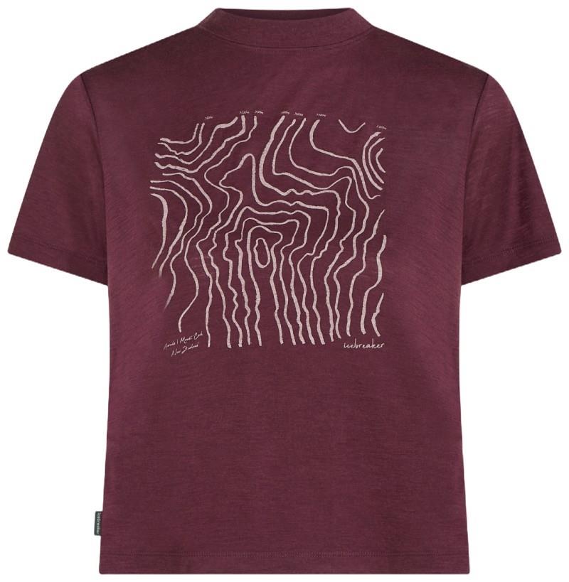 Merino 150 Tech Lite SS Crop Tee - Great Heights - Womens - dark berry 1