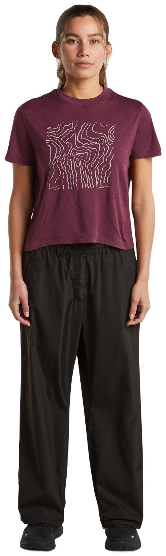 Merino 150 Tech Lite SS Crop Tee - Great Heights - Womens - dark berry 1