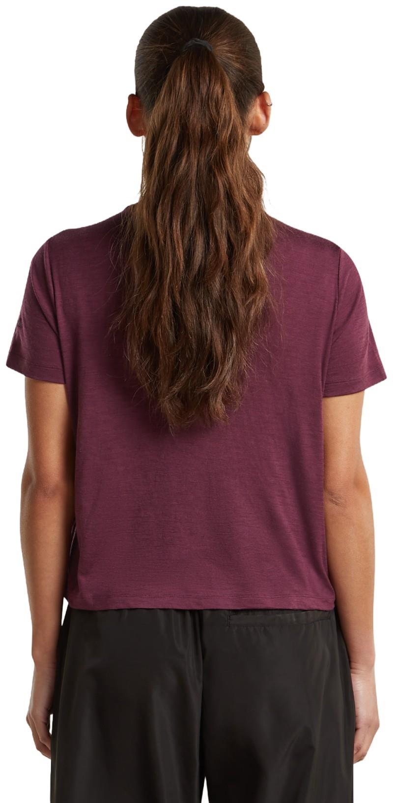 Merino 150 Tech Lite SS Crop Tee - Great Heights - Womens - dark berry 1