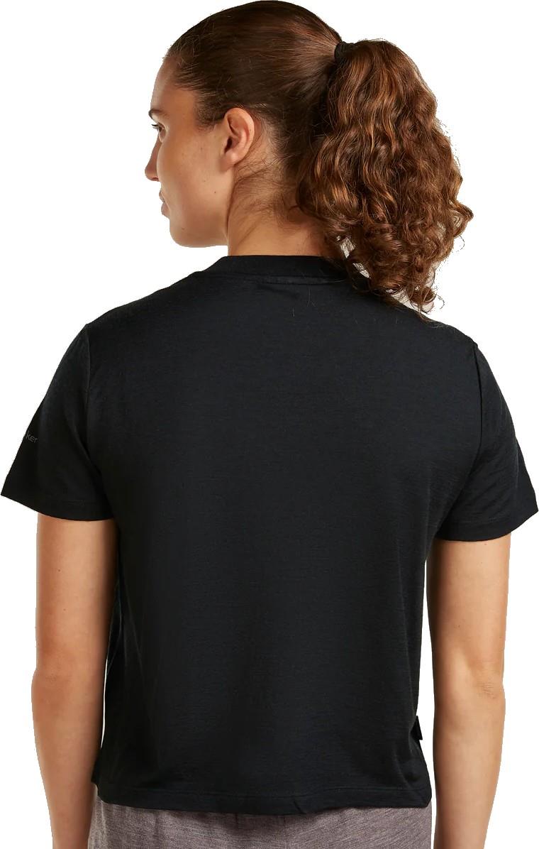 Merino 150 Tech Lite SS Crop Tee - NZ Flora - Womens - black 1