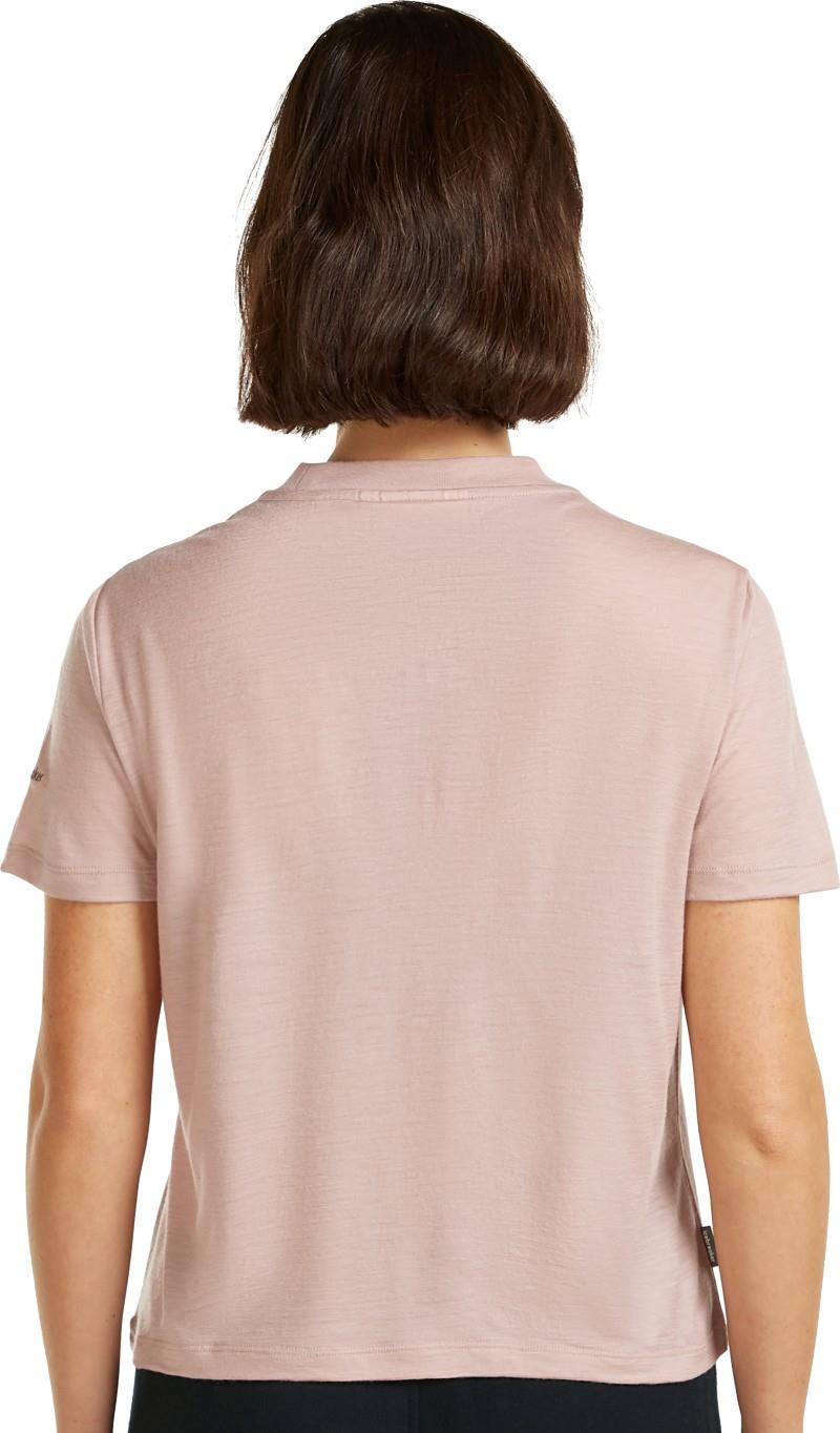 Merino 150 Tech Lite SS Crop Tee - Womens - pink quartz 1