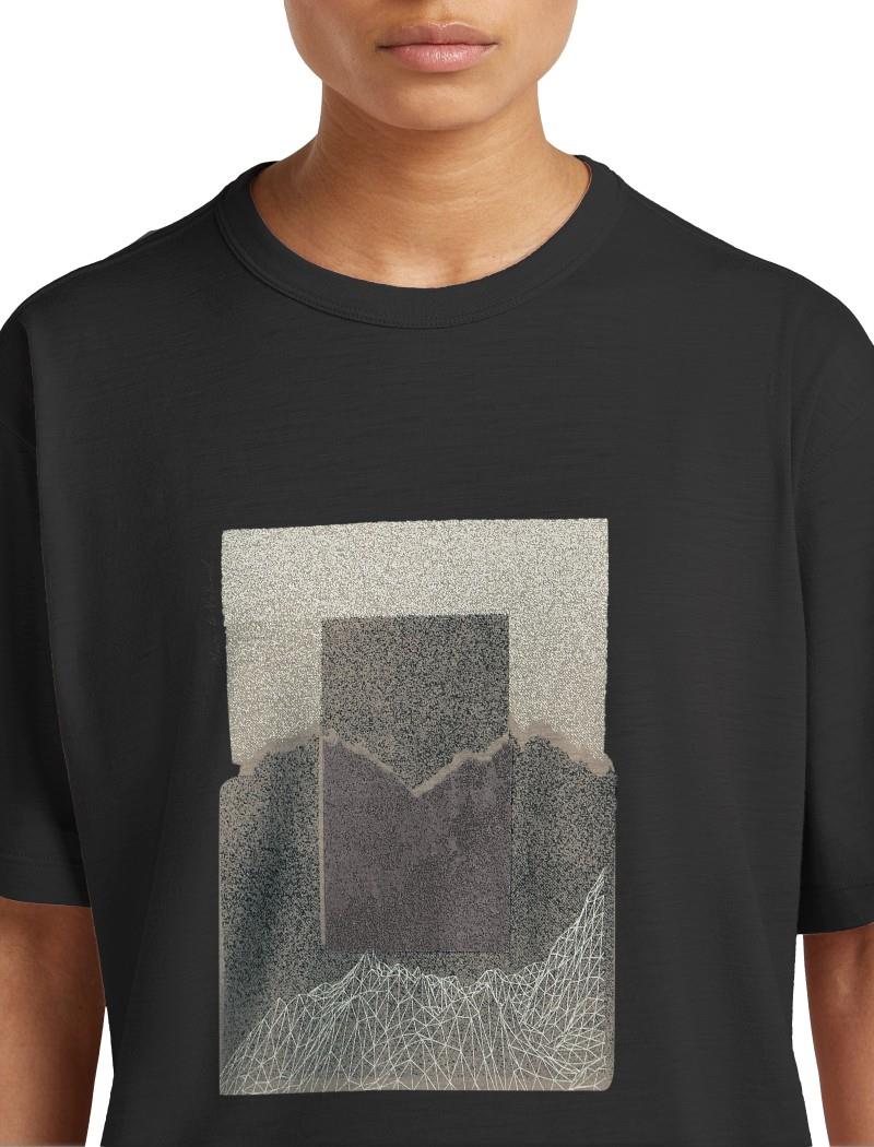 Merino 150 Tech Lite SS Relaxed Tee - Mountain Shift - Womens - black 1