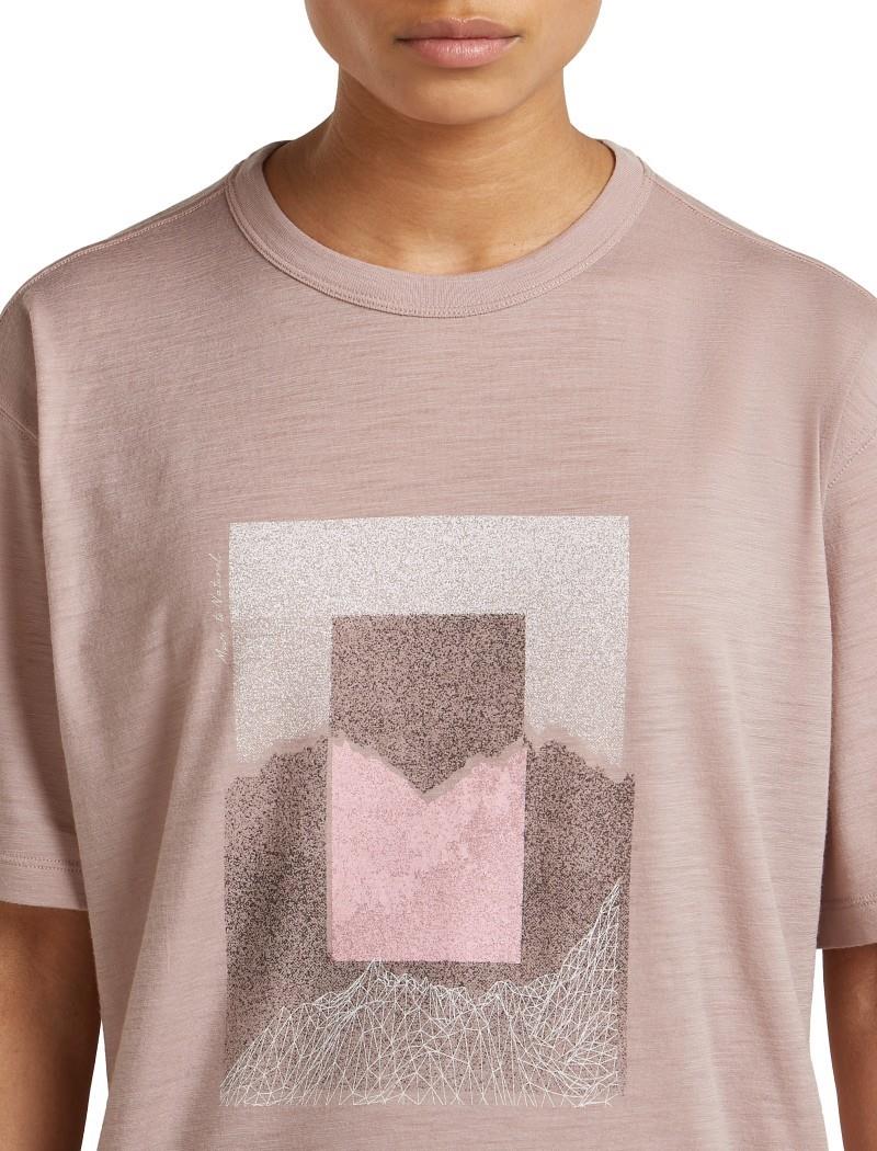 Merino 150 Tech Lite SS Relaxed Tee - Mountain Shift - Womens - pink quartz 1