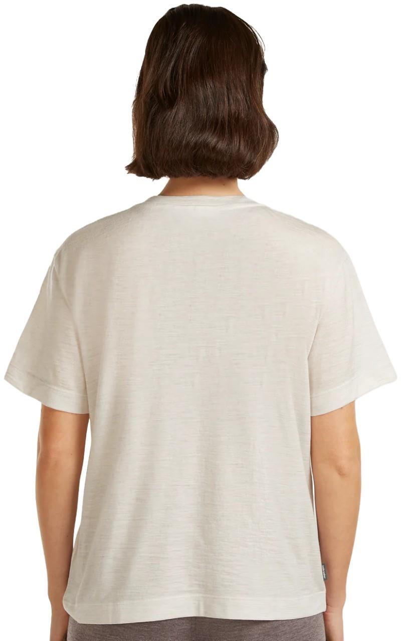 Merino 150 Tech Lite SS Relaxed V-Neck Tee - Womens - ecru heather 1