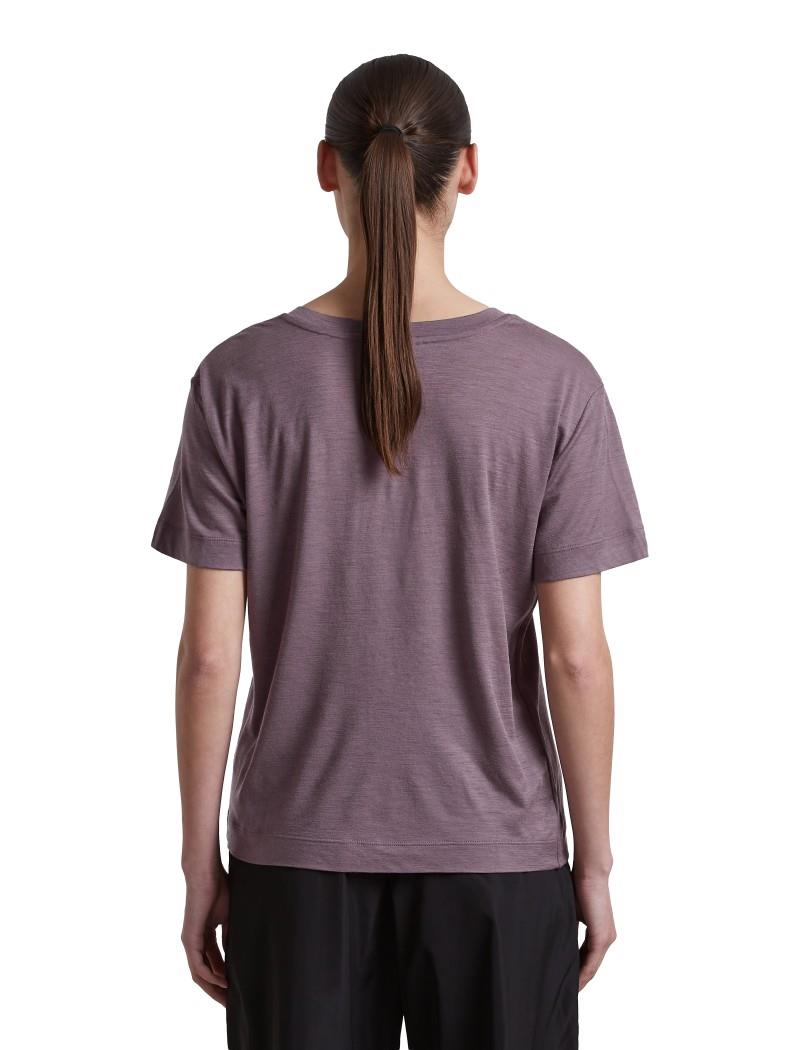 Merino 150 Tech Lite SS Relaxed V-Neck Tee - Womens - grey plum 1