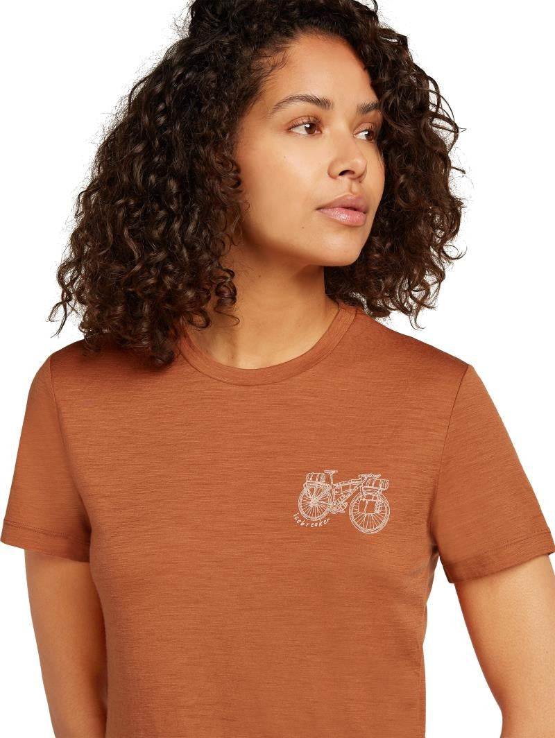 Merino 150 Tech Lite SS Tee Adventure Ride - Womens - dusty clay 1