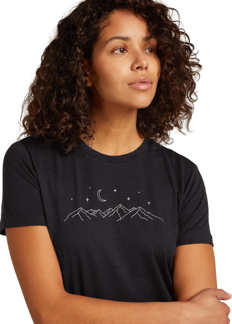 Merino 150 Tech Lite SS Tee Sparkling Stars - Womens - black 1