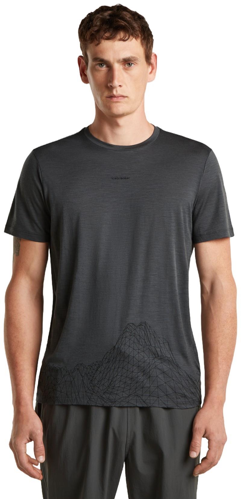 Merino 150 Tech Lite SS Tee - 3D Mapping - Mens - obsidian 1