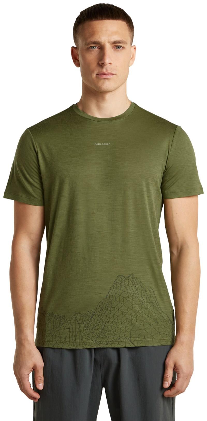 Merino 150 Tech Lite SS Tee - 3D Mapping - Mens - sphagnum 1