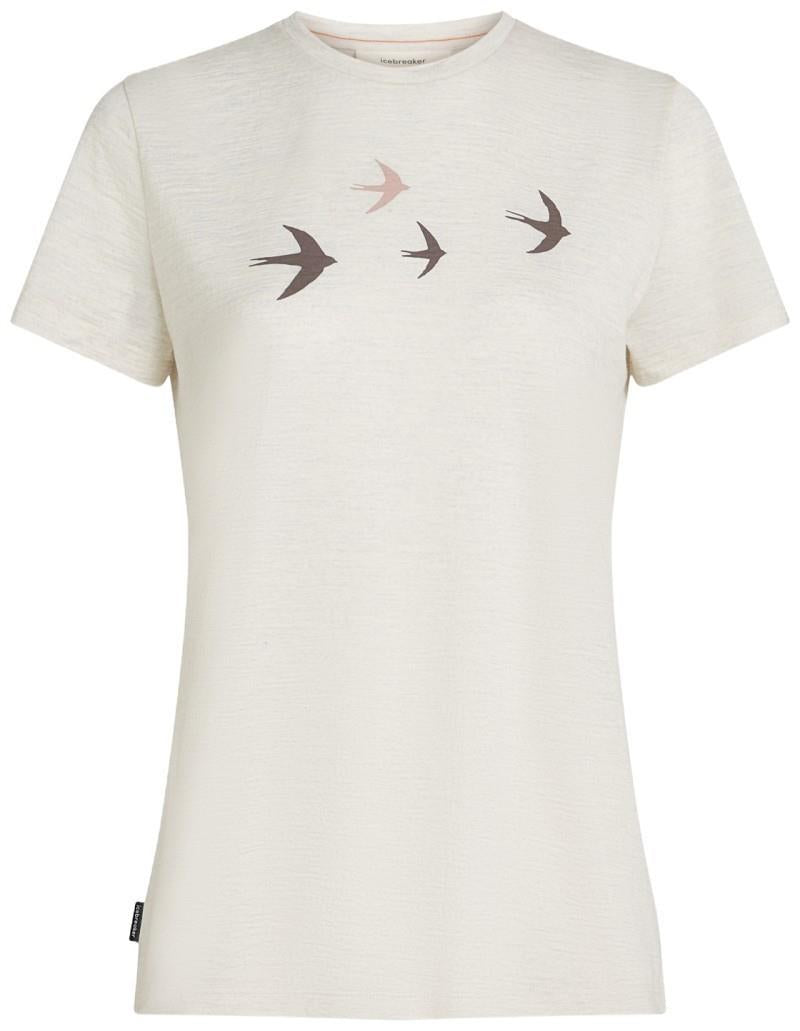 Merino 150 Tech Lite SS Tee - Bird Transit - Womens - ecru heather 1