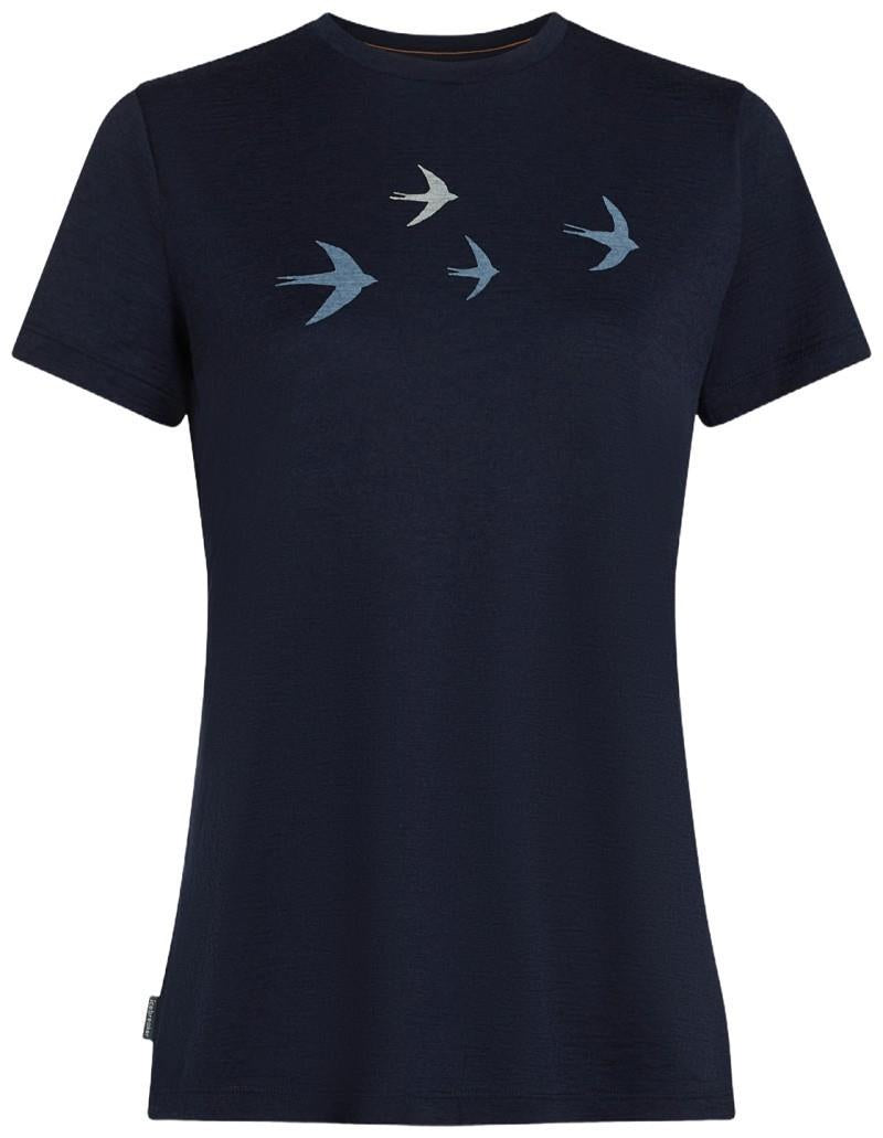 Merino 150 Tech Lite SS Tee - Bird Transit - Womens - midnight navy 1