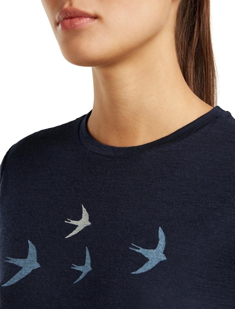 Merino 150 Tech Lite SS Tee - Bird Transit - Womens - midnight navy 1