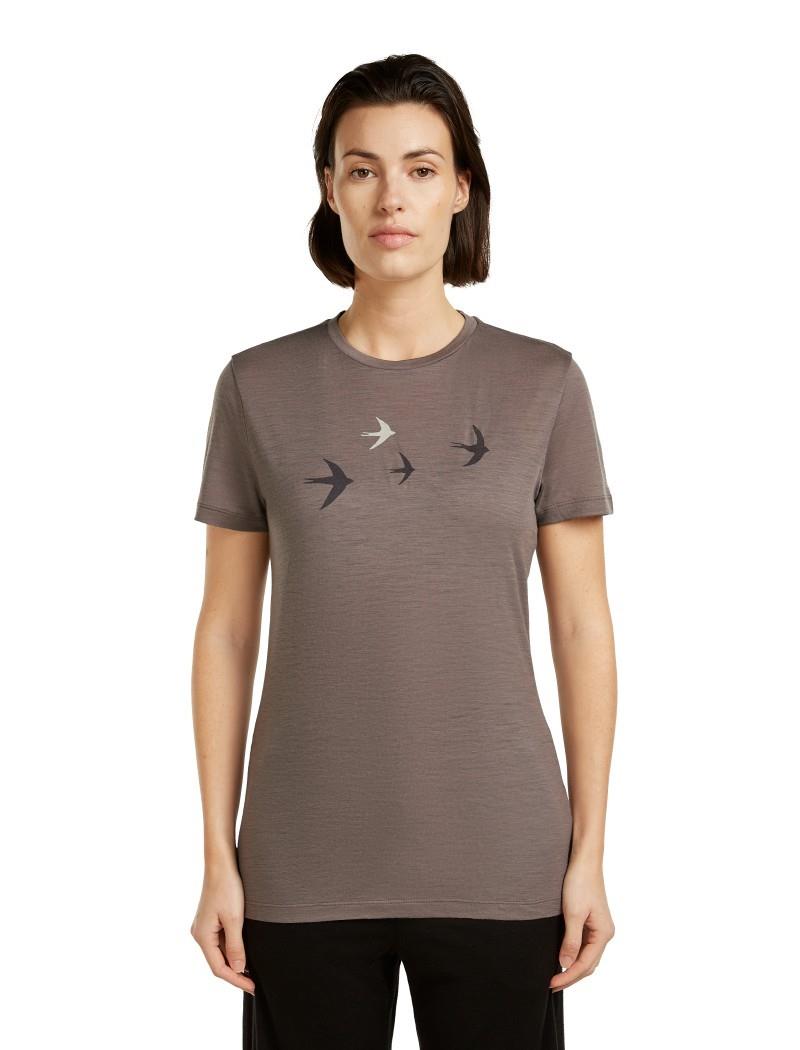 Merino 150 Tech Lite SS Tee - Bird Transit - Womens - porcini 1
