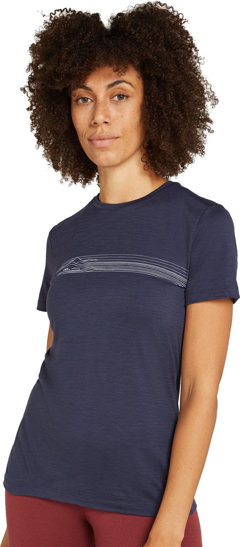 Merino 150 Tech Lite SS Tee - Camping Lines - Womens - Graphite 2