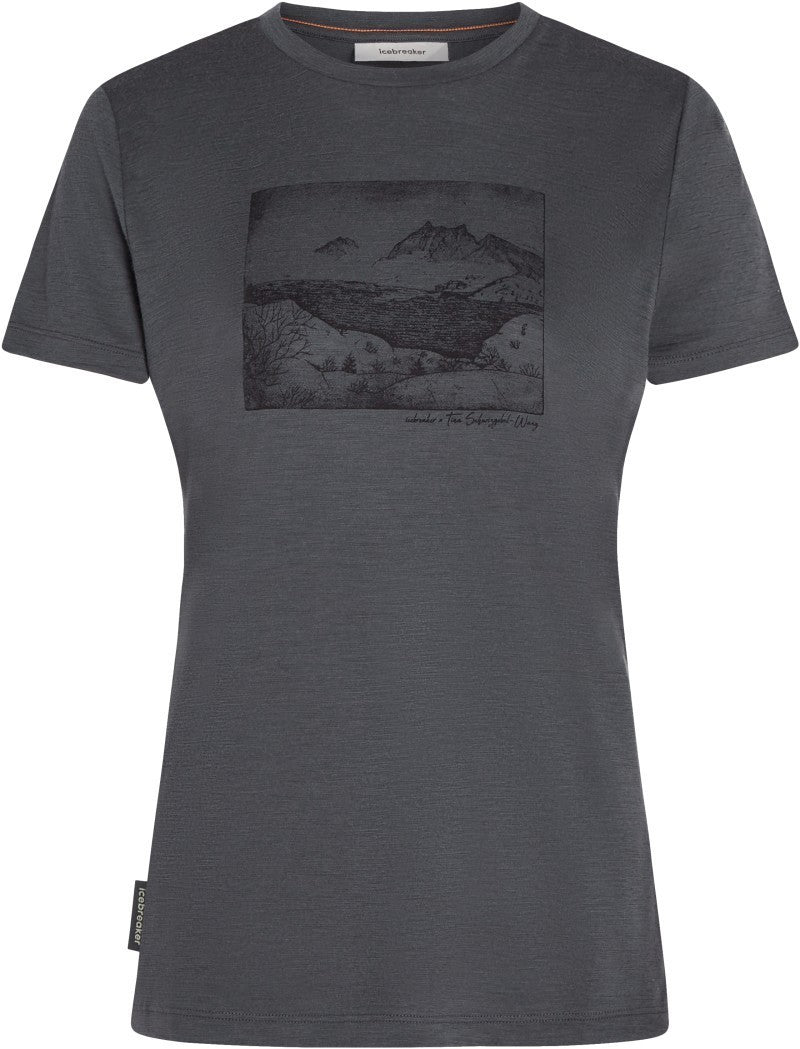 Merino 150 Tech Lite SS Tee - Lake View - Womens - obsidian 1