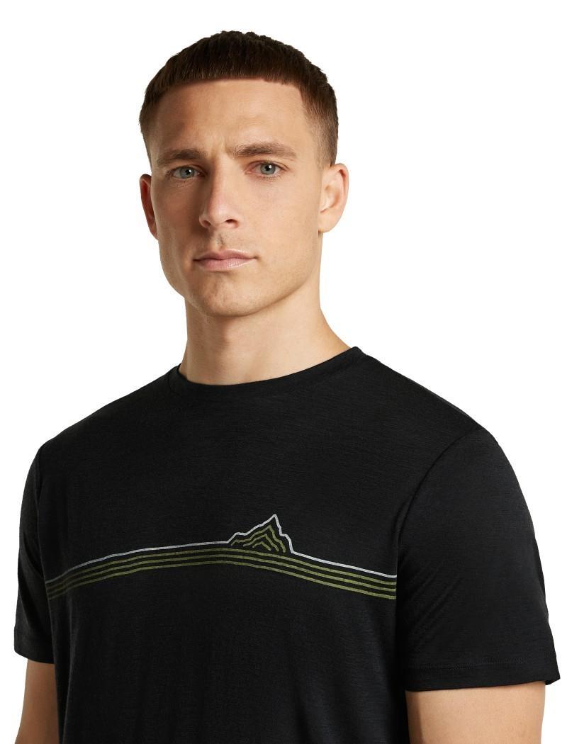 Merino 150 Tech Lite SS Tee - Range Stripes - Mens - black 1