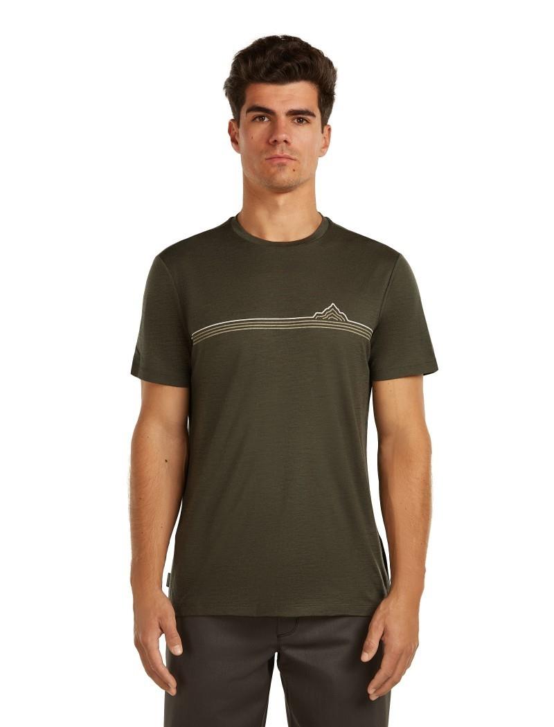Merino 150 Tech Lite SS Tee - Range Stripes - Mens - dark loden 1