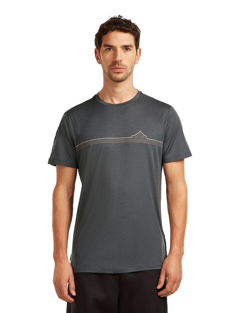 Merino 150 Tech Lite SS Tee - Range Stripes - Mens - obsidian 1