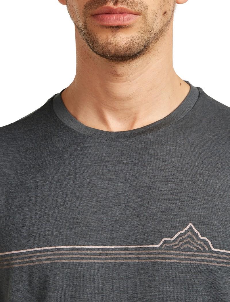 Merino 150 Tech Lite SS Tee - Range Stripes - Mens - obsidian 1
