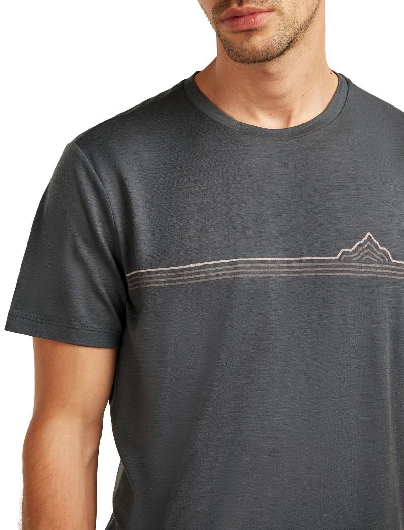 Merino 150 Tech Lite SS Tee - Range Stripes - Mens - obsidian 1