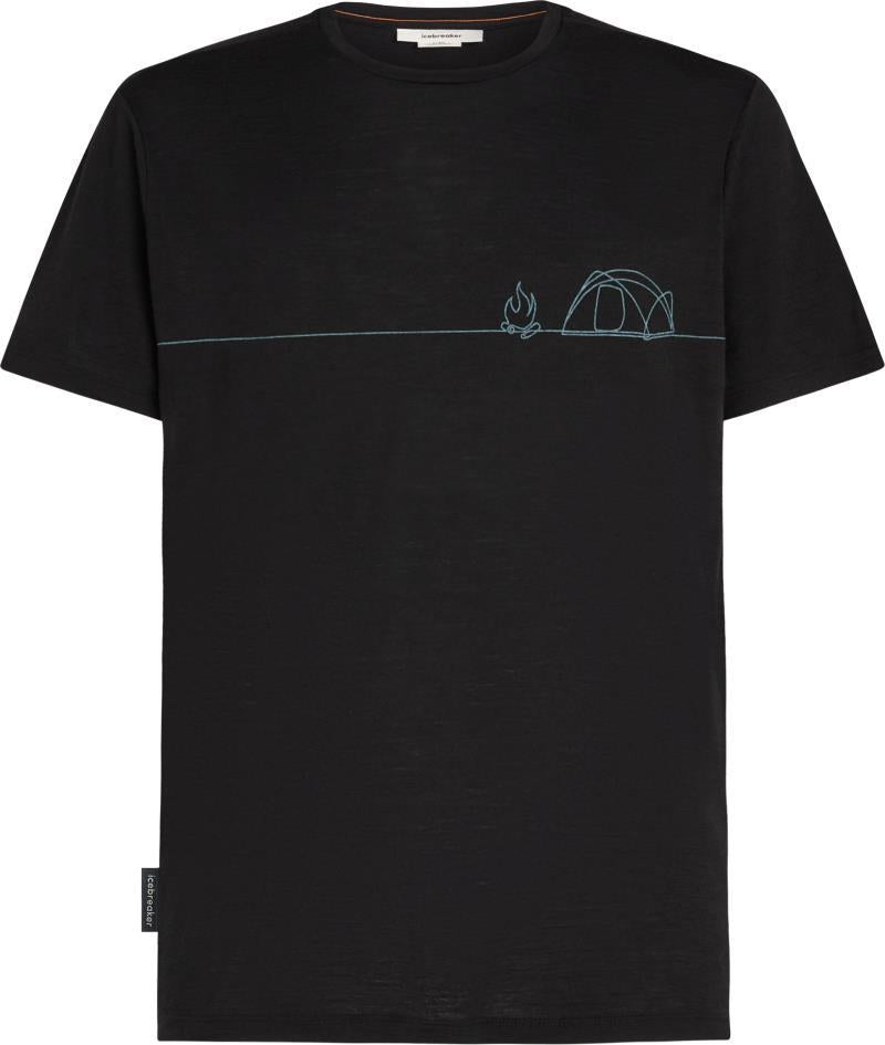 Merino 150 Tech Lite SS Tee - Single Line Camp - Mens - black 1