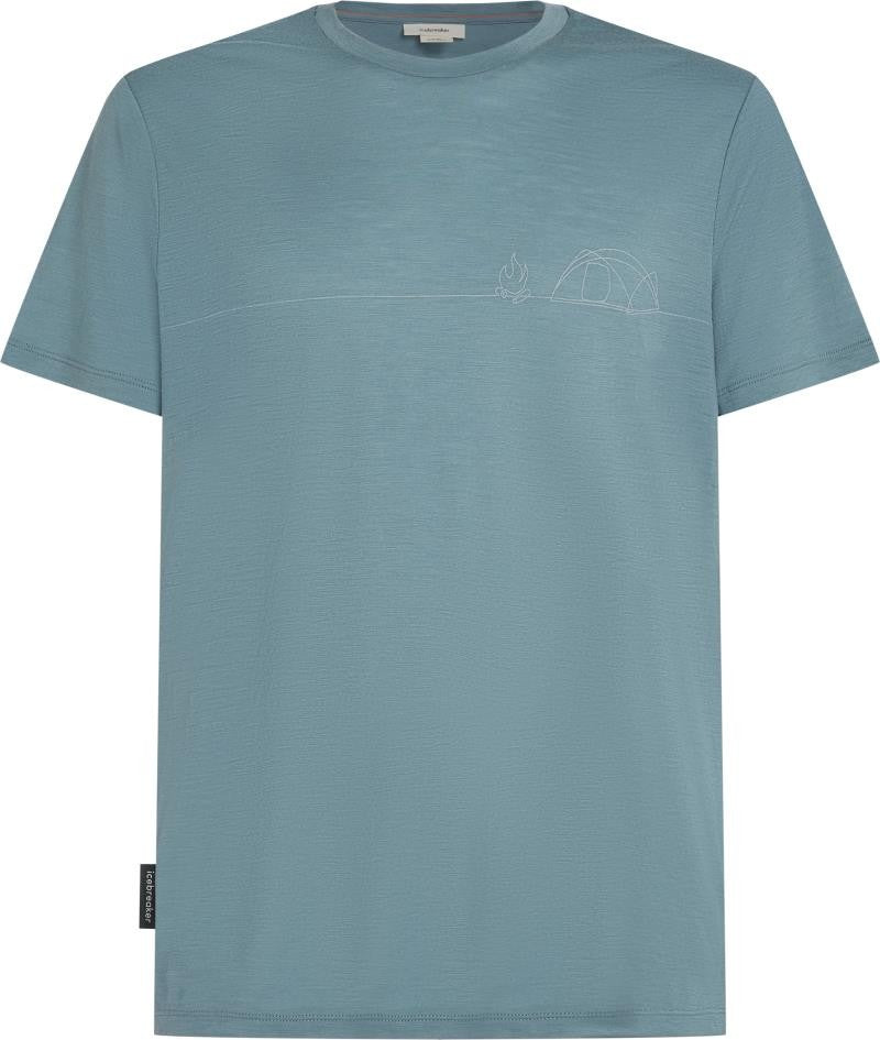 Merino 150 Tech Lite SS Tee - Single Line Camp - Mens - blue ash 1