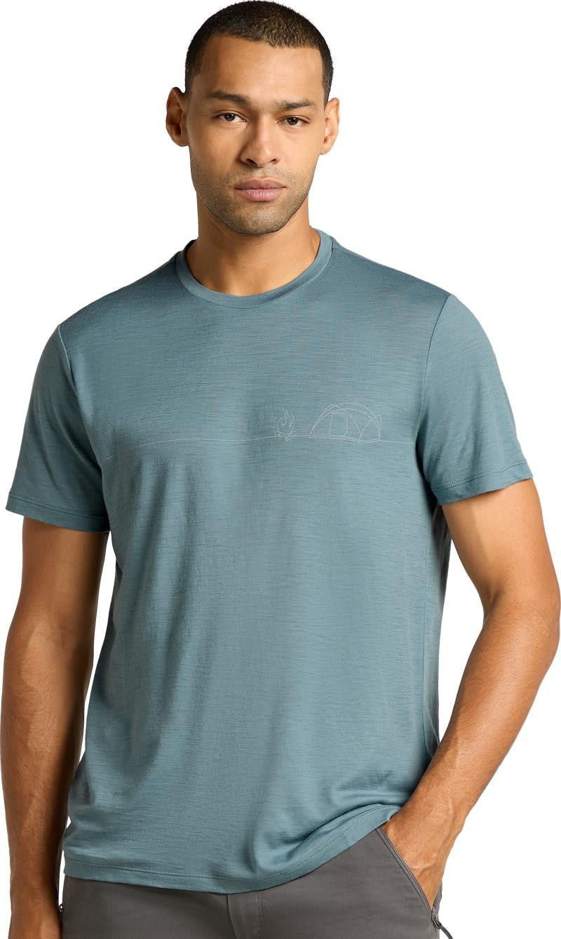 Merino 150 Tech Lite SS Tee - Single Line Camp - Mens - blue ash 1